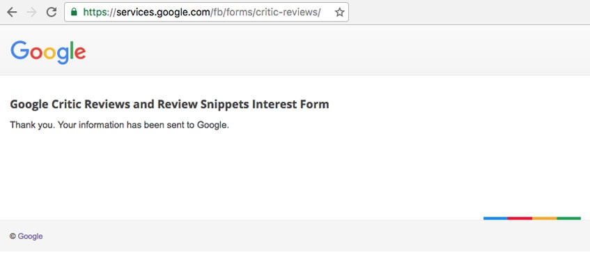 google-review-snippets-interest-form-thank-you-page