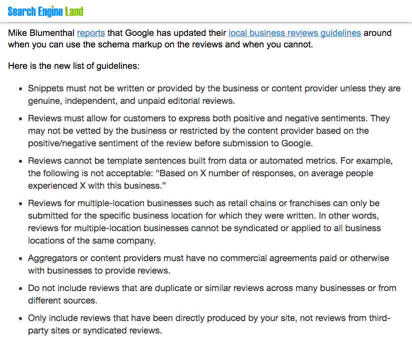 Grouped Google Review Guidelines Search Engine Land