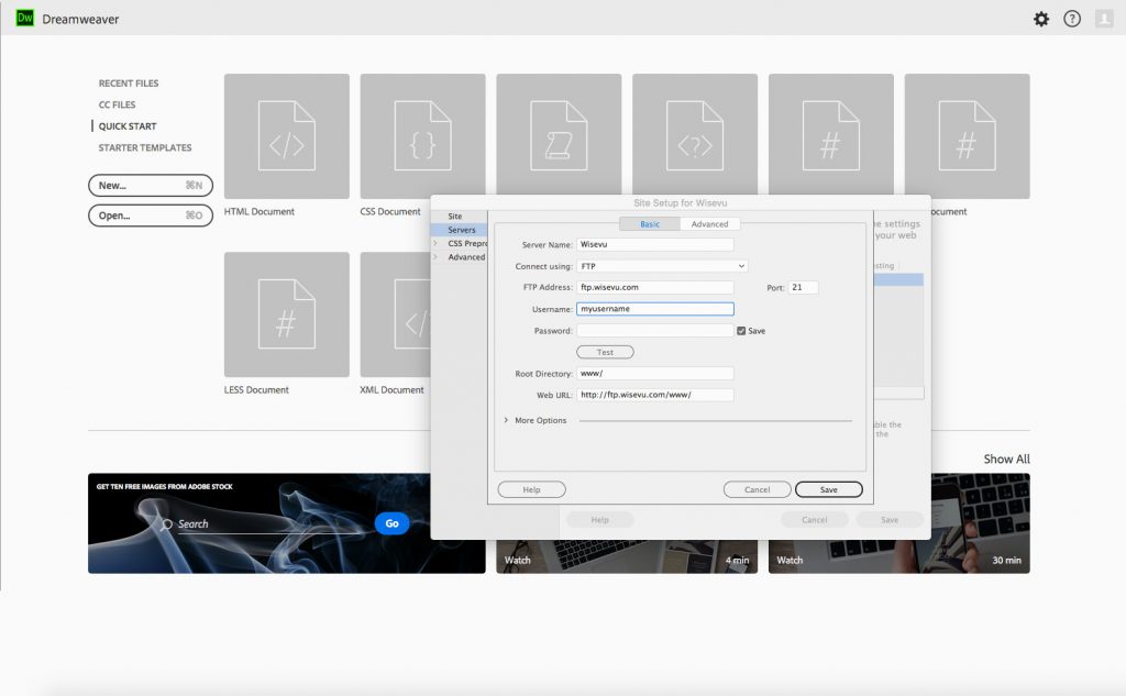 dreamweaver cc 2017 ftp password not saved