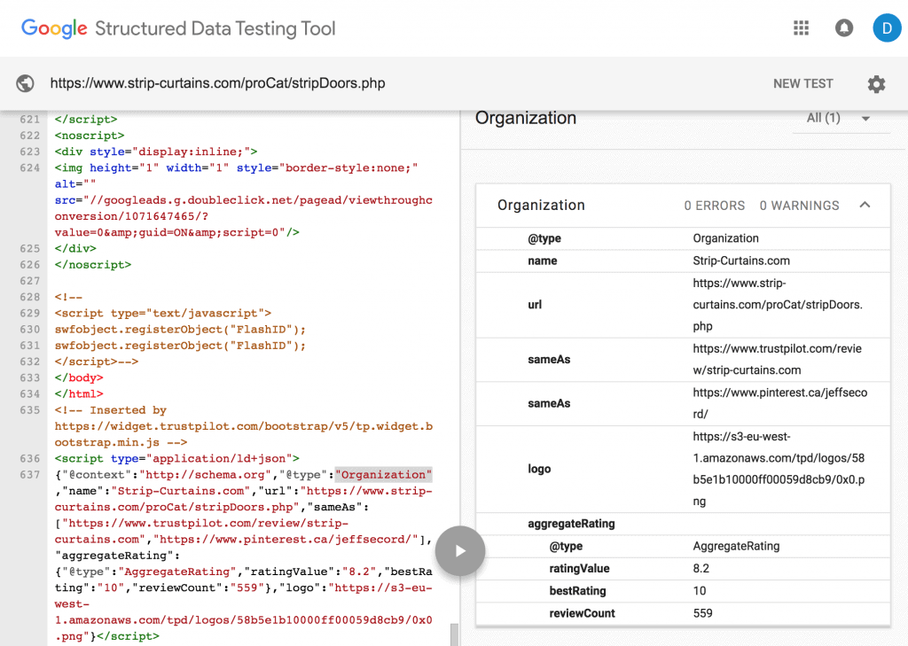 Organization Star Rating Schema Code