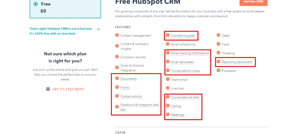 Limitations of the Free HubSpot Account