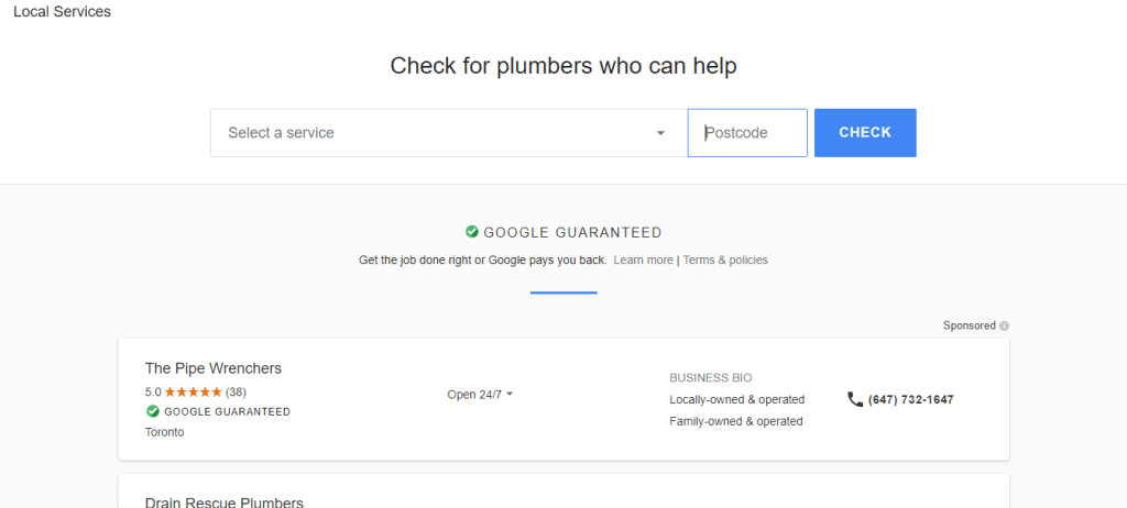 Google Guaranteed program