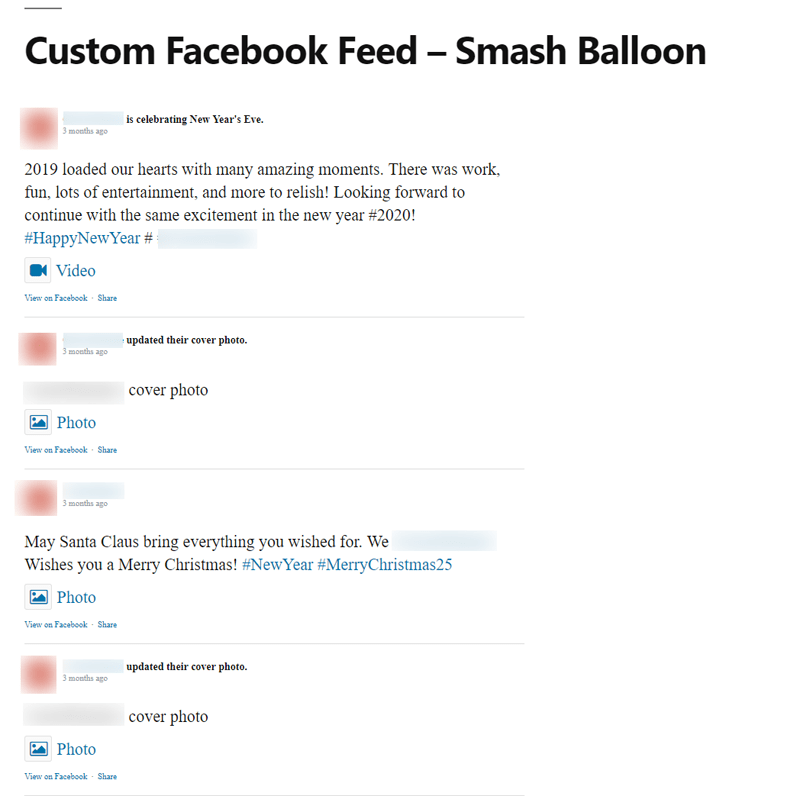 Facebook Feed by Smash Balloon