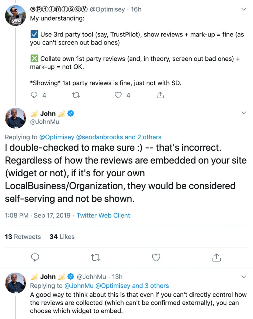 Self Serving Reviews are gone even from Third Party Widget providers