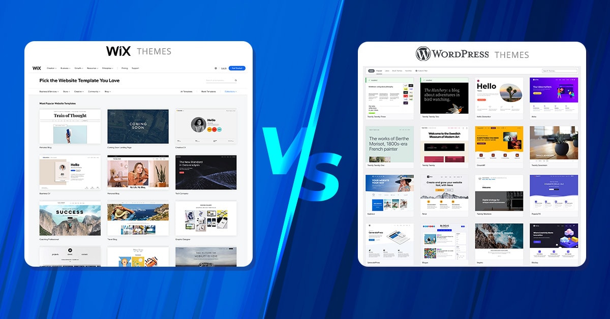 Design and Customization - Wix vs WordPress