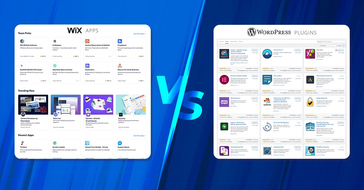 Plugins and Apps - Wix vs WordPress