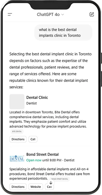 WV Ai Search Optimization Phone Mockups Bond Street Dental AI Search