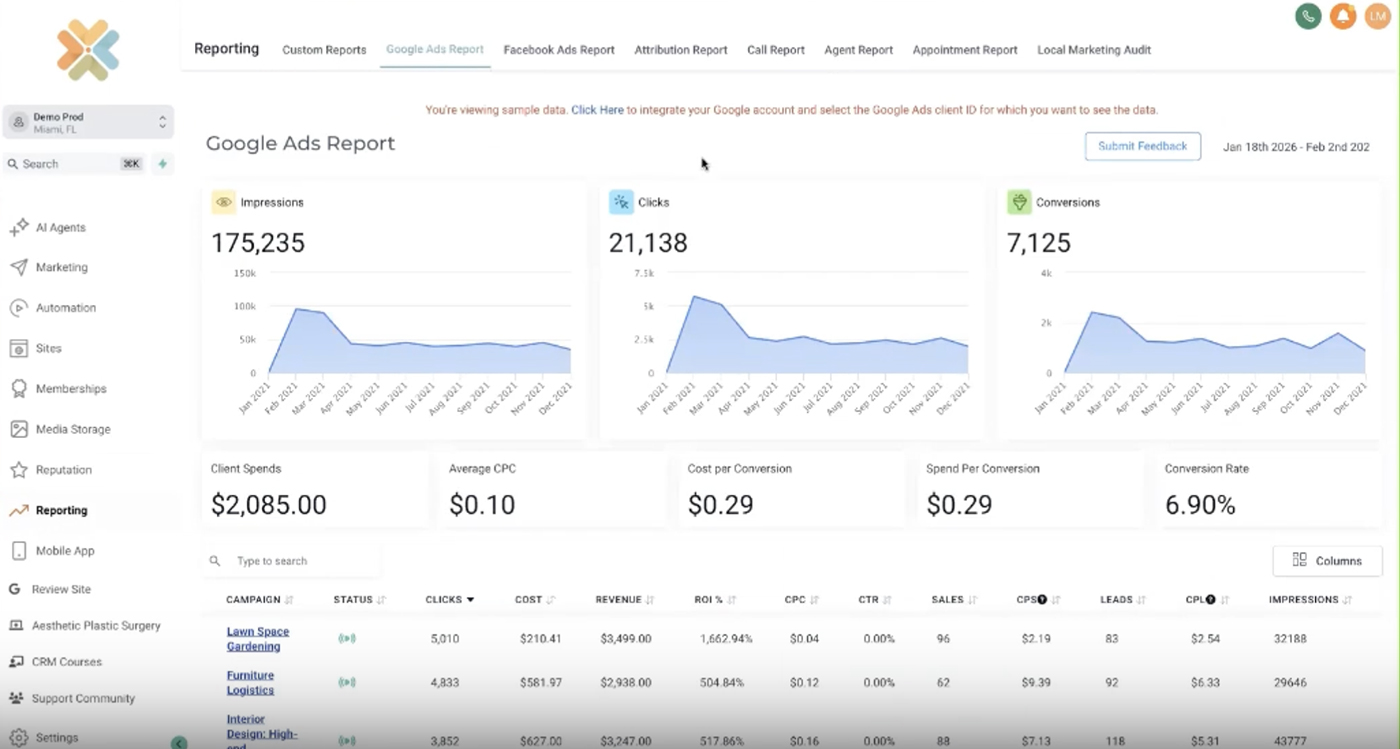 Symplast software integrates with Google Analytics